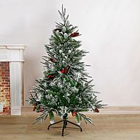 Ёлка виктория с калиной и шишками 180 см, d нижнего яруса 90 см, 972 ветки