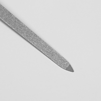 Пилка металлическая для ногтей, прорезиненная ручка, 17см, цвет МИКС
