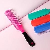 Расчёска массажная, прямоугольная, цвета МИКС