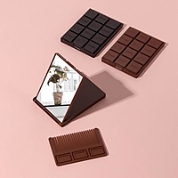 Зеркало компактное "Шоколадное чудо", прямоугольное, с расчёской, цвет МИКС