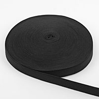 Лента эластичная 25мм 25±1м, цвет чёрный