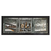 Часы-картина настенные "Ночная Америка", 35х100 см  микс
