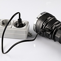 Фонарик аккумуляторный «Мега» с функцией лампы-ночника, 1 диод, 3 режима, чёрный