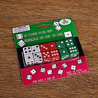 Кости игральные Dice Set, 1,5 х 1,5 см, цветные, набор 12 шт. в блистере