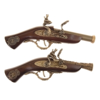 Сувенирное оружие на планшете «Два пистолета», накладной элемент — конь