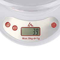 Весы кухонные Luazon LV 504 электронные до 5 кг белые