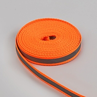 Лента со светоотражающей полосой, ширина-10мм, 5±1м, цвет оранжевый