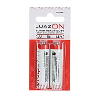Батарейка Солевая  Luazon Super Heavy Duty, АА, R6, блистер, 2 шт.