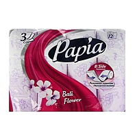 Туалетная бумага Papia Bali Flower, 3 слоя, 12 рулонов