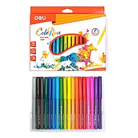 Фломастеры 18 цв Deli EC10010 ColoRun кругл.пиш.наконечник, смываемые, европодвес