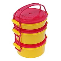 Набор пищевых контейнеров, круглых "Трапезница" 3 шт: 0,6 л, 2 шт - 1 л, цвет МИКС