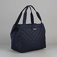 Сумка дорожная стёганая, 3 отдела на молниях, цвет синий