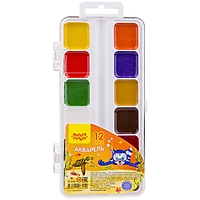 Акварель 12цв пластик Мульти-Пульти "Енот в Красном море", медов, б/кисти, европодв 240040