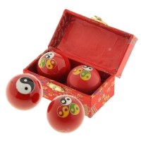 Поющие шары Баодинга (шары здоровья) (набор 2шт) d=4 см "Инь и Ян", цвета МИКС