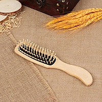 Расчёска массажная, деревянная, овальная, цвет светлое дерево