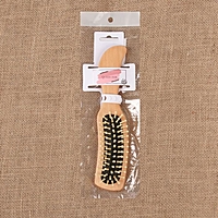 Расчёска массажная, деревянная, овальная, цвет светлое дерево