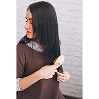 Расчёска массажная, деревянная, овальная, цвет светлое дерево