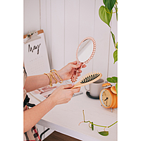 Расчёска массажная, деревянная, овальная, цвет светлое дерево