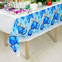 Cкатерть "Счастья в Новом году!"шарики , 182 х137см