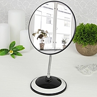 Зеркало на гибкой ножке, круглое, d=17см, без увеличения, одностороннее, цвет чёрно-белый
