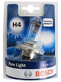Лампа Bosch Pure Light H4 12V 60/55W P43t 1987301001