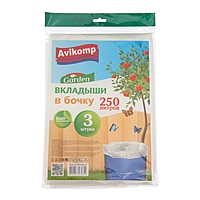 Мешки - вкладыши в бочку, 250 л, толщина 45 мкм, рулон 3 шт, прозрачный