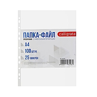 Файл-вкладыш А4, 25 мкм, Calligrata "Стандарт", глянцевый, в упаковке 100 штук