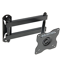 Кронштейн Kromax DIX-15, для ТВ, наклонно-поворотный, 15-28", 48-377 мм от стены, черный