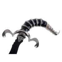 Кинжал сувенирный на вертикальной подставке, рукоять - скорпион, гарда - змеи