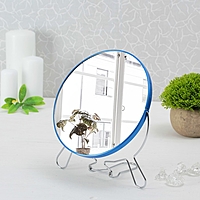 Зеркало складное-подвесное, круглое, d=21см, двустороннее, с двукратным увеличением, цвет МИКС