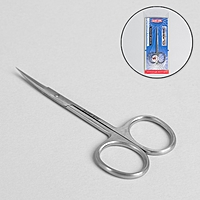 Ножницы маникюрные для кутикулы, узкие, загнутые, 10см, цвет матовый серебристый, НСС-6D 00200
