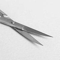 Ножницы маникюрные для кутикулы, узкие, загнутые, 10см, цвет матовый серебристый, НСС-6D 00200