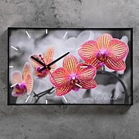 Часы-картина "Орхидеи", 37х60 см
