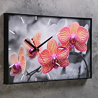 Часы-картина "Орхидеи", 37х60 см