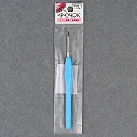 Крючок для вязания металлический, с силиконовой ручкой, d=3мм, 14см, цвет МИКС