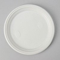 Набор "На природу": 10 тарелок белых d=22 см, 10 стаканов цветных 200 мл, 10 вилок белых