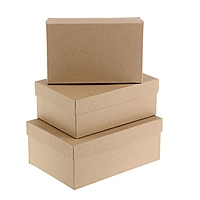 Набор коробок 3в1 "Крафт однотонный крафт", 23 х 16 х 9,5 - 19 х 12 х 6,5 см