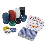Набор для покера в металлической коробке, 200 фишек 4 г., 2 колоды 54 шт., сукно