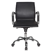 Кресло руководителя Бюрократ CH-993-Low/Black, искусственная кожа, крестовина хром, чёрный