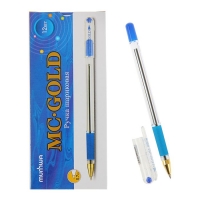 Ручка шариковая MC Gold, резиновый упор, узел 0.7мм, стержень синий