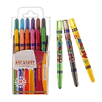 Мелки восковые выкручивающиеся 12 цветов Crown мини TP-1200MP