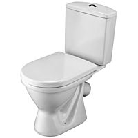 Унитаз-компакт Santek «Алькор» косой выпуск с системой «Антивсплеск», двухрежимная арматура «Уклад», сиденье полипропилен