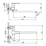 Смеситель для ванны Lemark Basic LM3617C длинный излив хром