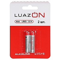 Батарейка Алкалиновая  Luazon, ААА, LR03, блистер, 2 шт.