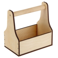 Кашпо флористическое, фанера без рисунка,  20х20х12,5см