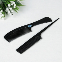 Набор расчесок 2пр (с ручкой с хвостиком) 21,5(±1)см черный пакет QF