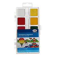 Акварель 10 цветов «Гамма» «Классическая», медовая, без кисти, пластик