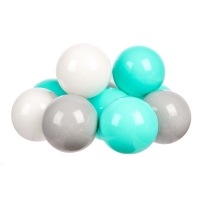 Шарики для сухого бассейна с рисунком (бирюзовый, серый, белый), диаметр шара 7,5 см, набор 30 шт