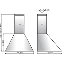Вытяжка Elikor Эпсилон 50П-430-П3Л, каминная, 430 м3/ч, 3 скорости, 50 см, медная/золот.
