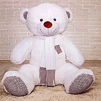 Мягкая игрушка Медведь Тоффи 150 см белый